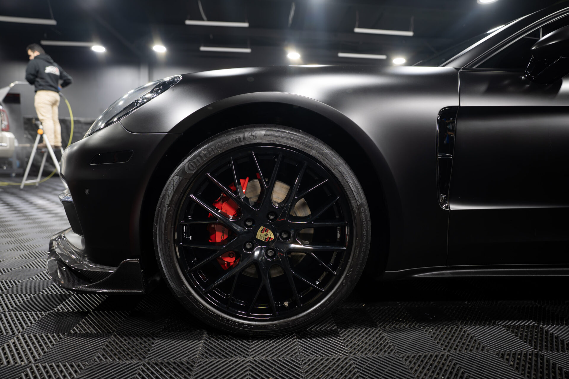 Wheel refinishing and caliper painting at Perfect Finish Autospa