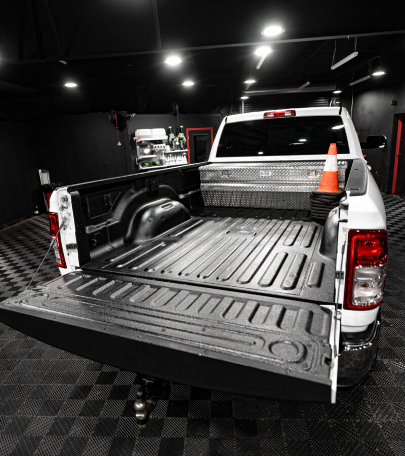 Bedliner application process at Perfect Finish Autospa